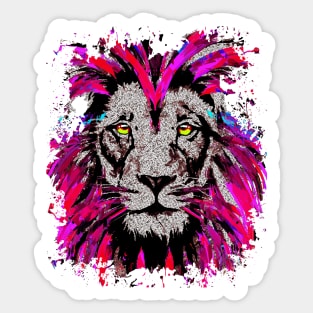 Pink Lion Head - Lion Face Sticker